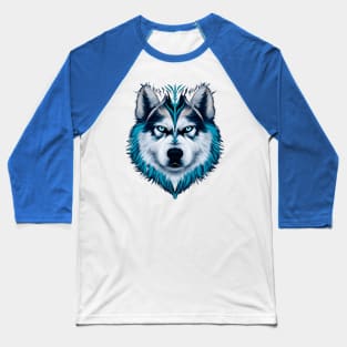 Alaskan Malamute Watercolor Graphic Baseball T-Shirt